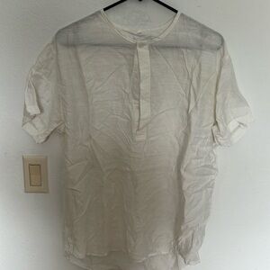 Size medium white quarter button up T-shirt